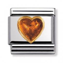 Nomination Classic Amber Heart Charm 030501-01