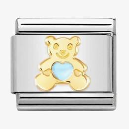 Nomination CLASSIC Composable Blue Enamel Bear Heart Charm 030272-65