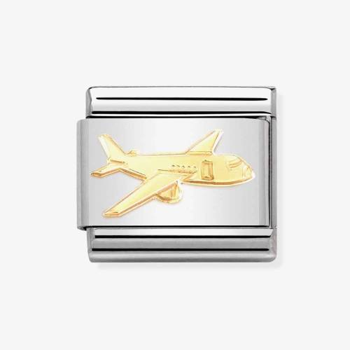 Nomination CLASSIC Composable Gold Aeroplane Charm 030162-75 - 0