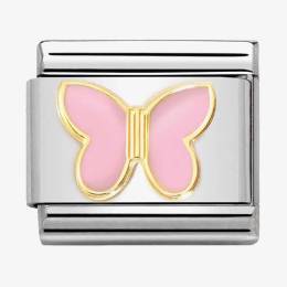 Nomination CLASSIC Composable Gold Pink Enamel Butterfly Charm 030285/59