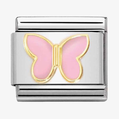 Nomination CLASSIC Composable Gold Pink Enamel Butterfly Charm 030285/59 - 0