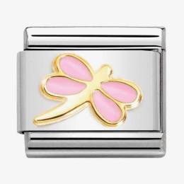 Nomination CLASSIC Composable Gold Pink Enamel Dragonfly Charm 030285-54