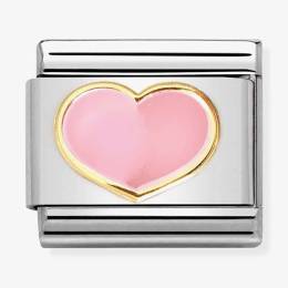 Nomination CLASSIC Composable Gold Pink Enamel Heart Charm 030283/21