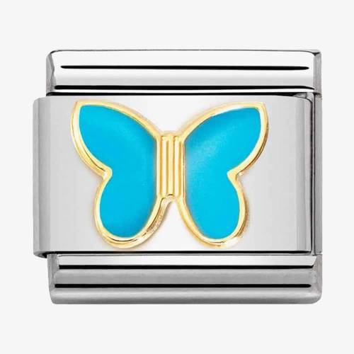 Nomination CLASSIC Composable Gold Turquoise Enamel Butterfly Charm 030285/63 - 0