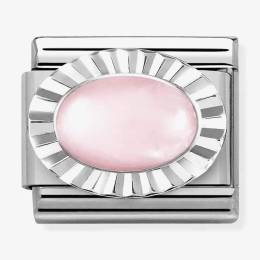 Nomination CLASSIC Composable Oval Pink Quartz Fluted Bezel Charm 330507-39