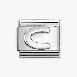 Nomination CLASSIC Composable Oxidised Silver Letter C Charm 330113-03