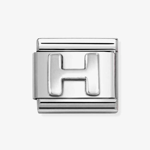 Nomination CLASSIC Composable Oxidised Silver Letter H Charm 330113-08 - 0