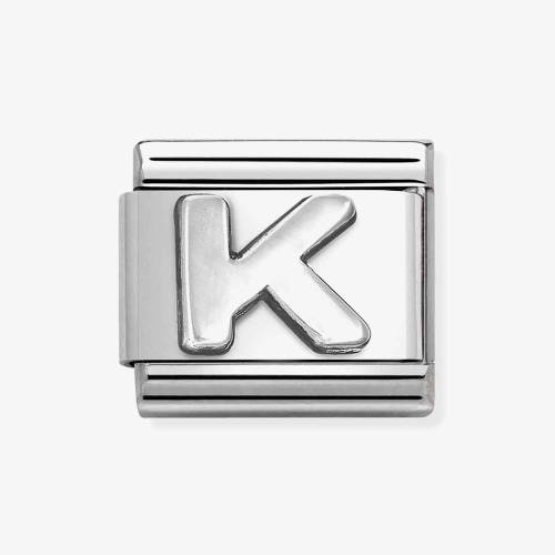 Nomination CLASSIC Composable Oxidised Silver Letter K Charm 330113/11 - 0