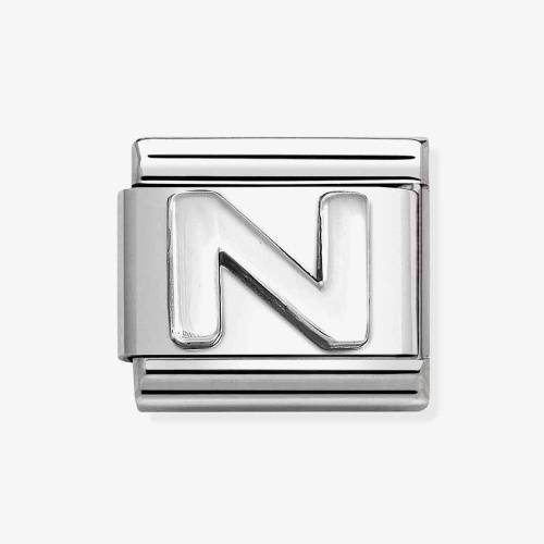 Nomination CLASSIC Composable Oxidised Silver Letter N Charm 330113-14 - 0