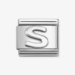 Nomination CLASSIC Composable Oxidised Silver Letter S Charm 330113-19