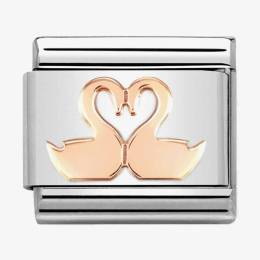 Nomination CLASSIC Composable Romance Double Swans Charm 430104-40