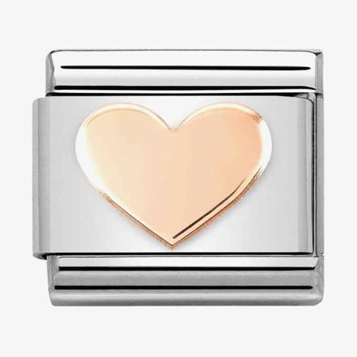 Nomination CLASSIC Composable Romance Flat Heart Charm 430104-37 - 0