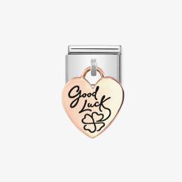 Nomination CLASSIC Composable Rose Gold Good Luck Heart Pendant Charm 431803-07