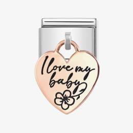 Nomination CLASSIC Composable Rose Gold I Love My Baby Heart Pendant Charm 431803-08