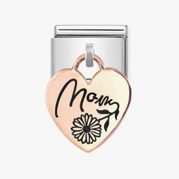 Nomination CLASSIC Composable Rose Gold Mom Heart Pendant Charm 431803-09