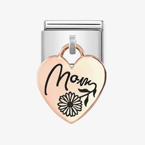 Nomination CLASSIC Composable Rose Gold Mom Heart Pendant Charm 431803-09 - 0