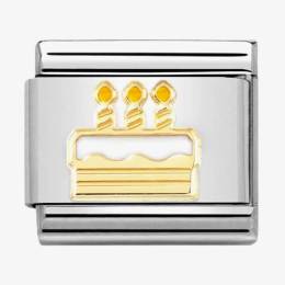 Nomination CLASSIC Composable White Enamel Birthday Cake Charm 030272-71