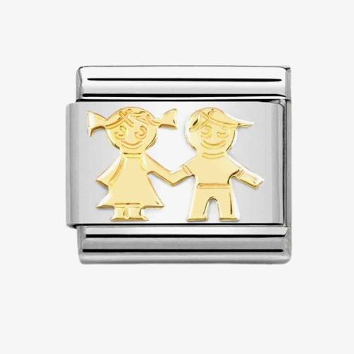 Nomination CLASSIC Composable Yellow Gold Brother & Sister Charm 030162-69 - 0