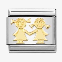 Nomination CLASSIC Composable Yellow Gold Double Sisters Charm 030162-67