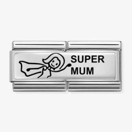 Nomination Classic Engraved 'Super Mum' Double Charm 330710-38