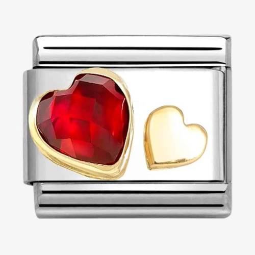 Nomination CLASSIC Faceted Hearts Red Cubic Zirconia Charm 030611-05 - 0