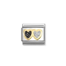 NOMINATION CLASSIC GLITTER,STEEL, ENAMEL, 18K GOLD DOUBLE 030220-15