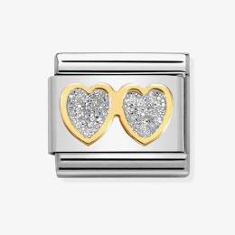 Nomination Classic Glitter Symbols 'Double Heart' Charm 030220-01