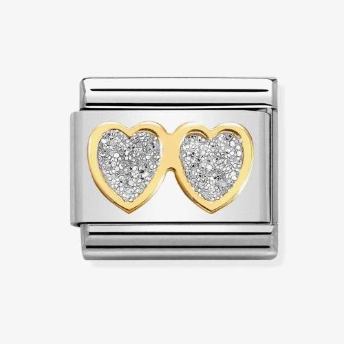 Nomination Classic Glitter Symbols 'Double Heart' Charm 030220-01 - 0