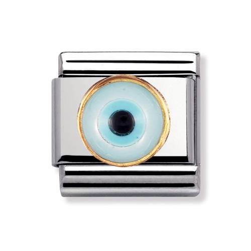 Nomination Classic Gold and Greek Eye Charm 030506-18 - 0