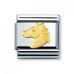 Nomination CLASSIC Gold Animals of Earth Horse Head Charm 030112-10