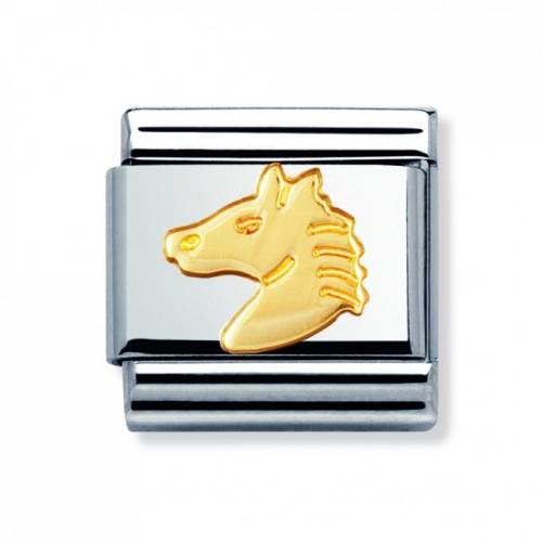 Nomination CLASSIC Gold Animals of Earth Horse Head Charm 030112-10 - 0