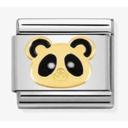 Nomination CLASSIC Gold Animals of Earth Panda Head Charm 030248-18