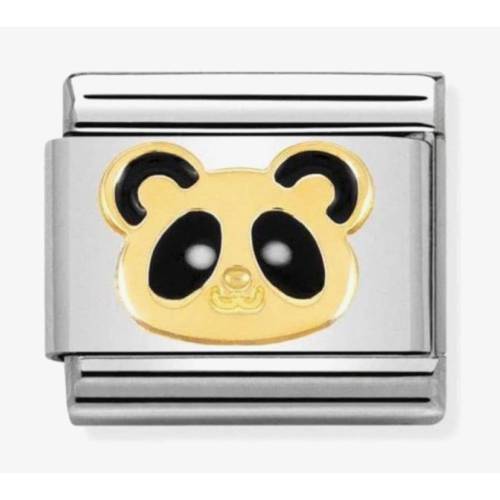 Nomination CLASSIC Gold Animals of Earth Panda Head Charm 030248-18 - 0