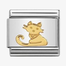 Nomination CLASSIC Gold Animals Of Earth Seated Cat Charm 030112-32