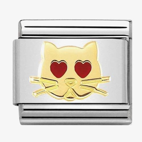 Nomination CLASSIC Gold Cat With Heart Eyes Charm 030272/43 - 0