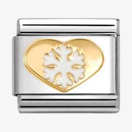 Nomination CLASSIC Gold Christmas Heart With Cut Out Snowflake Charm 030225-26