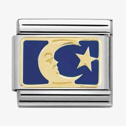 Nomination CLASSIC Gold Cosmo Blue Enamel Moon & Star Charm 030284/45 - 0