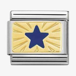 Nomination CLASSIC Gold Cosmo Blue Enamel Star Charm 030284-41