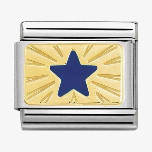 Nomination CLASSIC Gold Cosmo Blue Enamel Star Charm 030284-41 - 0