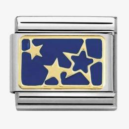 Nomination CLASSIC Gold Cosmo Blue Enamel Stars Charm 030284/44