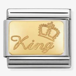 Nomination CLASSIC Gold Engraved Signs King Charm 030121-48