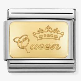 Nomination CLASSIC Gold Engraved Signs Queen Charm 030121/49