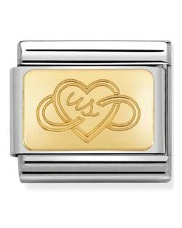 NOMINATION Classic Gold Engraved Signs Us Heart Charm 030121-42