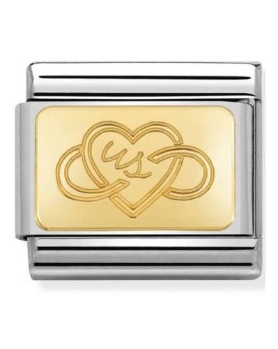 NOMINATION Classic Gold Engraved Signs Us Heart Charm 030121-42 - 0