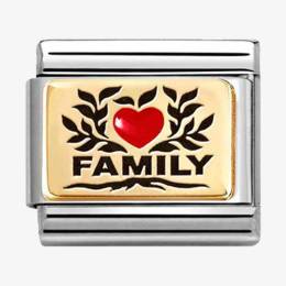 Nomination CLASSIC Gold Family Red Heart Charm 030289-07