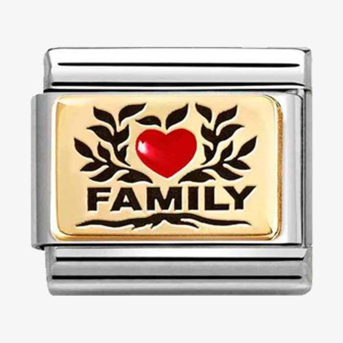 Nomination CLASSIC Gold Family Red Heart Charm 030289-07 - 0