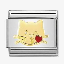 Nomination CLASSIC Gold Flying Kiss Cat Charm 030272-45