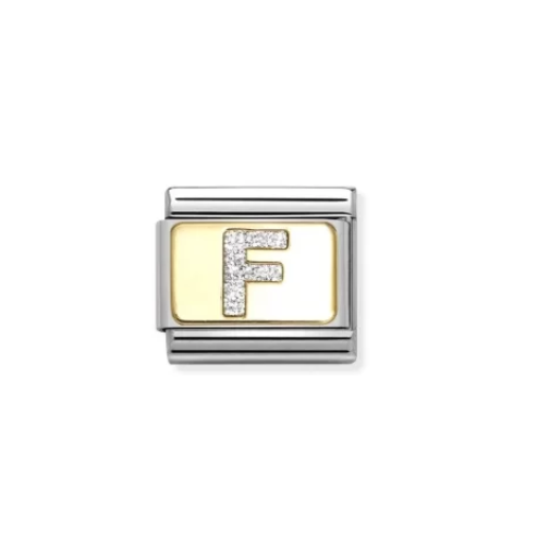 NOMINATION CLASSIC GOLD GLİTTER LETTERS F CHARM 030291-06 - 0