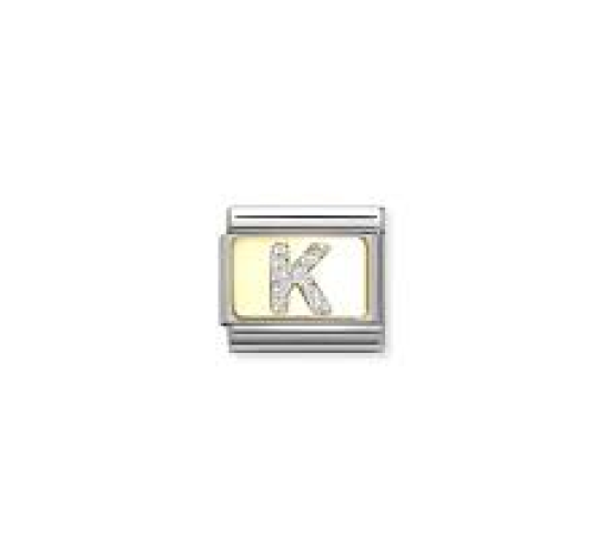 NOMINATION CLASSIC GOLD GLİTTER LETTERS K CHARM 030291-11 - 0