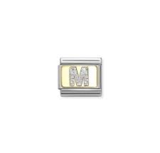 NOMINATION CLASSIC GOLD GLİTTER LETTERS M CHARM 030291-13 - 0